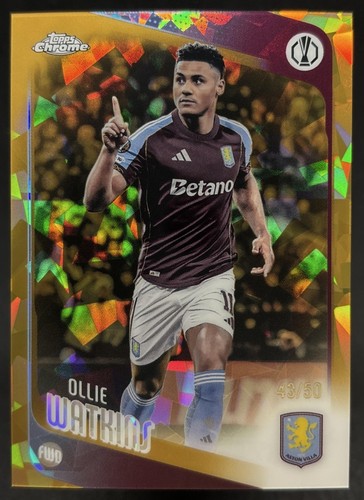 Ollie Watkins 2025-26 Topps Chrome UEFA Club Competitions Sapphire /50
