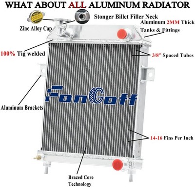 3Row Radiator For Jaguar MK1 MK I 1955~58, MK2 MK II 59~67,S-Type 63~67 US Stock