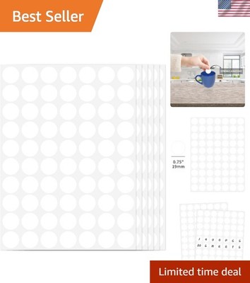 1400 White Dot Stickers 3/4 Inch - Writable Color Coding Labels for All Purposes
