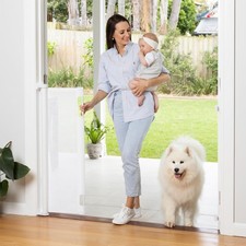 Retractable Baby Gate 41" Tall x 71  Wide, Mesh, for Stairs, Doorways, Dogs, ...