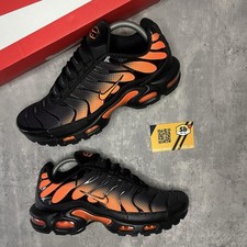NIKE TN AIR MAX PLUS | NERO TOTAL ORANGE | TAGLIA UK 8 | DM0032-025 | NUOVO |