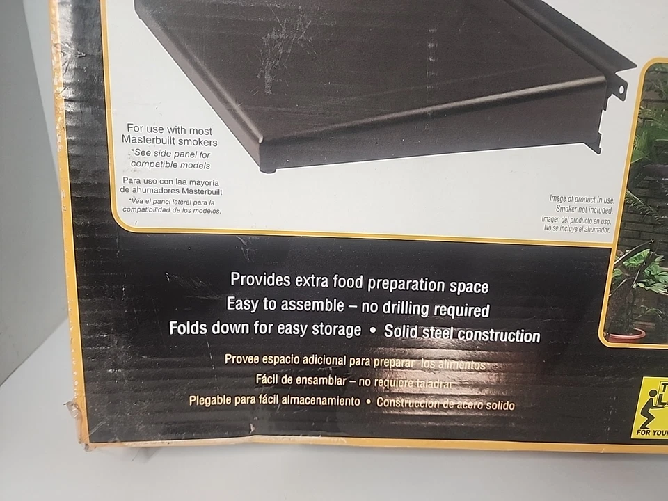 Masterbuilt Smoker Side Shelf  Foldable Prep Space Black  - Image 2 of 4