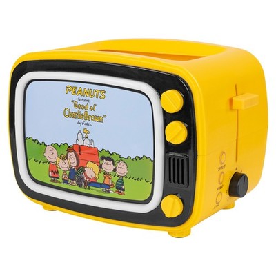 Uncanny Brands Peanuts Retro TV Toaster with Light Up Frame, Two Slice Model