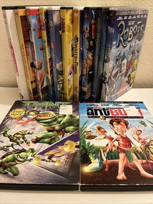 Kids Animated 12 DVD Lot - TMNT, Ant Bully, Robots, Iron Giant, Lego Movie, Etc
