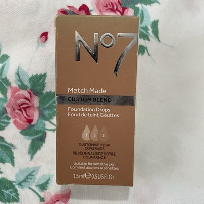 No7 WHEAT Match Made Custom Blend Foundation Drops 0.5oz  Boxed VHTF