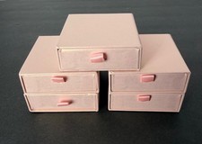 Pink Jewelry Gift Boxes Cardboard / black vel...