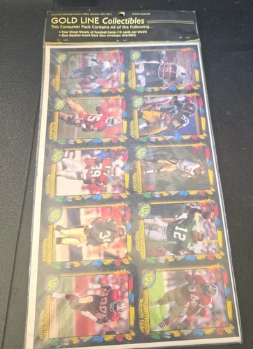 Gold Line Collectibles, 4 Uncut Sheets, NFL, 91 Wildcard, 40 Cards - Picture 2 of 2