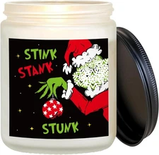 GRINCH Funny Christmas Candle, Christmas Scented Candle Gifts Green Monster