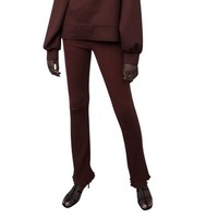 Zara Damen Flare Hose, Figurbetont, Bordeauxrot S