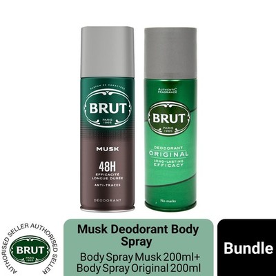 Brut Musk & Original Deodorant Body Spray 200ml Duo Set 48h Schutz für Männer