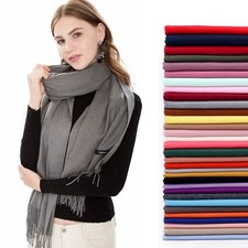 Womens Mens 100 Cashmere Scotland Solid Oversized Blanket Wool Scarf Shawl Wrap