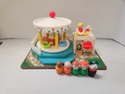 Vintage 1972 Fisher Price Little People Play Merry Go Round Carousel Works!