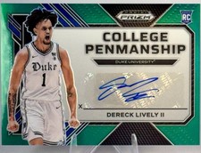 2023 Prizm Draft Picks Dereck Lively II College Penmanship Green