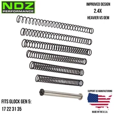 NDZ Glock Gen 5 17 22 31 35 Heavyweight Stainless Steel Guide Rod Tuner Kit ISMI
