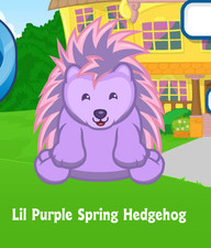 Webkinz Classic Lil Purple Spring Hedgehog PET Adoption Code Only Messaged