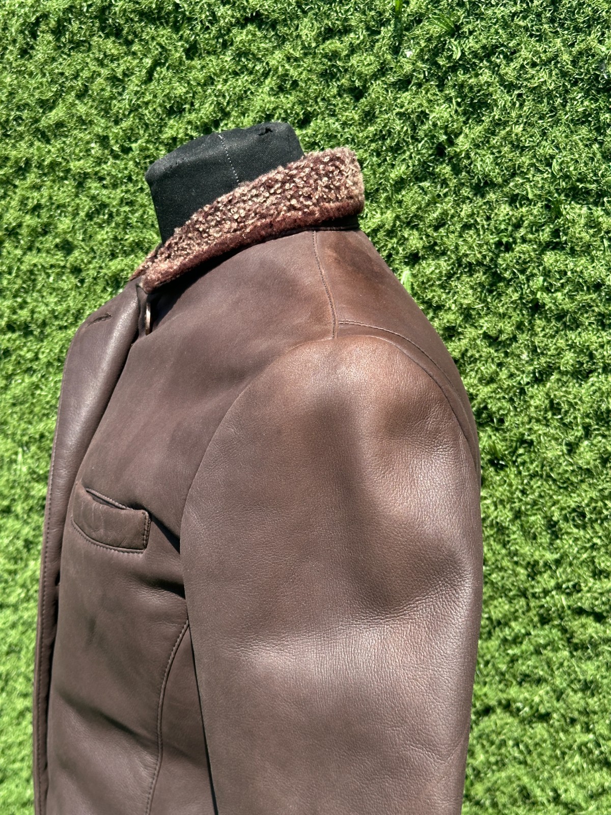 Loro Piana Lamb Leather Shearling Lined Long Coat Tailored Italy Size 44 IT image 8