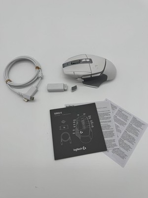 Logitech G502 X PLUS Wireless Gaming Mouse - White + Glass Mouse Skates