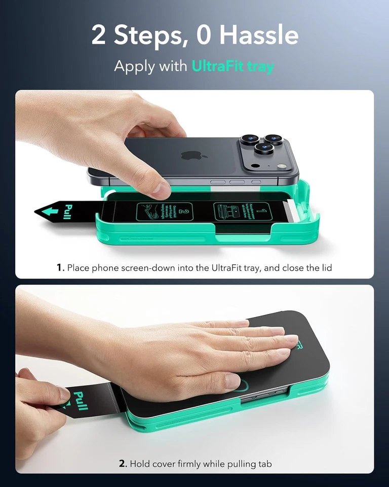 ESR 3 Pack 9H+ Glass for iPhone 17 Pro Max Privacy 17 Max, Black  - Image 4 of 4