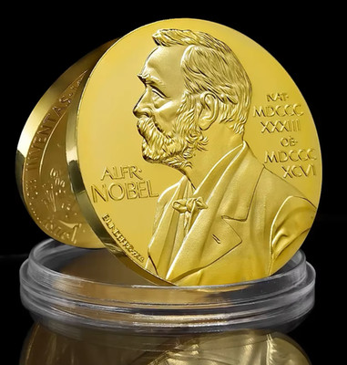 Nobelpreis Goldmünze Medaille Frieden Donald Trump Roman Albert Einstein Norwegen UK