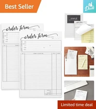 Compact Carbon Copy Receipt Book - 100 2-Part Sheets for Seamless Transactions