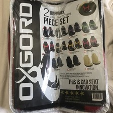 Pack Of 2 Oxgord Integrated Flat Cloth Bucket Universal Seat Cover Red Black