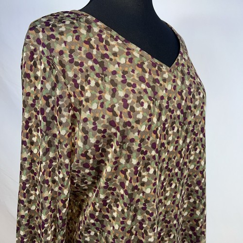 Croft & Barrow Women’s XL 3/4 Sleeve Shirt Top V-Neck Animal Print Multicolor - Picture 3 of 11