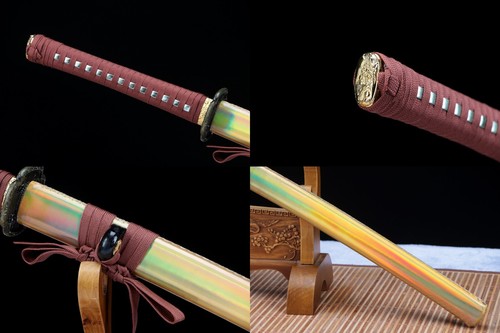 Katana Sword Colorful Sheath Handmade Carbon Steel Forging Gift Sharp - Picture 2 of 8