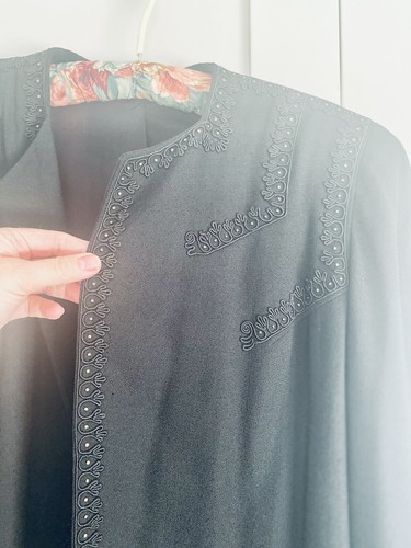 VOLUP 40’s Evening Swing Jacket 20/22 Studs Wide Sleeves Union Label Soutache - Picture 2 of 13