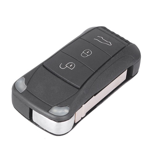 3 Button Remote Fob Car Key Case Shell Fit Porsche Cayenne with Panic USA Black - Picture 3 of 9