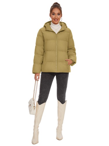 Women's Down Puffer Jacket Lightweight Hoodie Thermal Quilted Zip Up Winter Coat - Picture 64 of 96