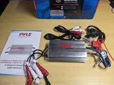 Pyle Hydra PLMRMP3A 400W 4 Channel Amplifier RCA Stereo  3.5mm Inputs w/ Volume