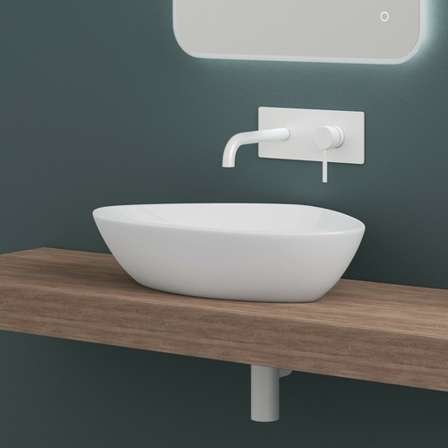 Waschbecken keramik Aufsatzwaschbecken Badezimmer Waschtisch mit NANO-Schutz NEU - Bild 5 von 9