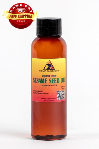 SESAME OIL UNREFINED ORGANIC CARRIER EXPELLER PRESSED VIRGIN RAW PURE 2 OZ - Picture 6 of 12