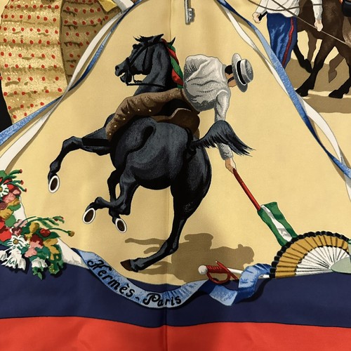 Hermes Silk Scarf PLAZA DE TOROS Foulard Carre HUBERT DE WATRIGANT 35x35” MINT - Picture 3 of 9