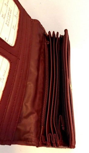 "Billetera larga roja para mujer portatarjetas con muchos bolsillos embrague 7,5"" x 3,5" - Imagen 7 de 9