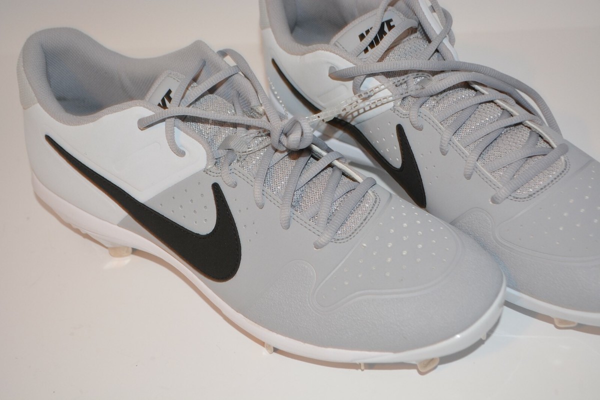 NIKE MEN'S GRAY BLACK SPORT BASEBALL CLEATS METAL SPIKE SPIKES
