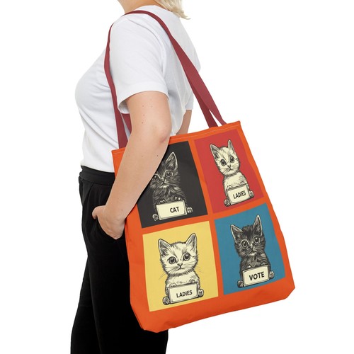 Cat Ladies Vote Tote Bag Carry-On Election Theme Harris Walz Trump Vance - Picture 57 of 61
