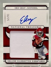 Eric Gray 2023 National Treasures Silhouettes On Card Auto Purple # /25 Giants