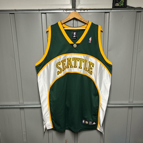 2006-2008 Vintage Seattle Supersonics Sonics Adidas 52 Authentic Blank Jersey
