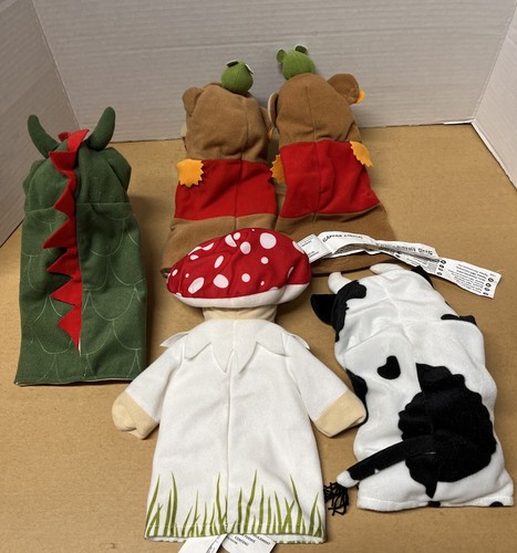 IKEA 5 LOT PLUSH HAND PUPPETS - DRAGON Circus MONKEY COW MUSHROOM EUC! D3 - Picture 2 of 5