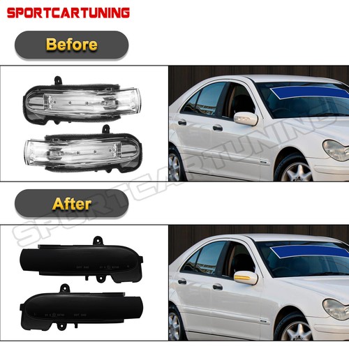 Dynamic Smoke LED Side Mirror Signal Lights For 00-07 Mercedes C-Class W203 S203 - Picture 8 of 9