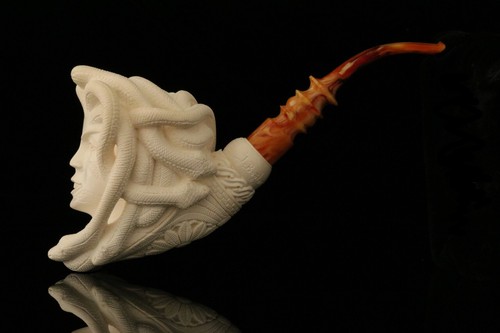 srv - Medusa Block Meerschaum Pipe by I. Baglan with fitted case M3256 - Picture 12 of 12