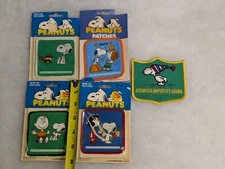 5 Vintage MOST UNOPENED Peanuts Snoopy Woven Vinyl Patches