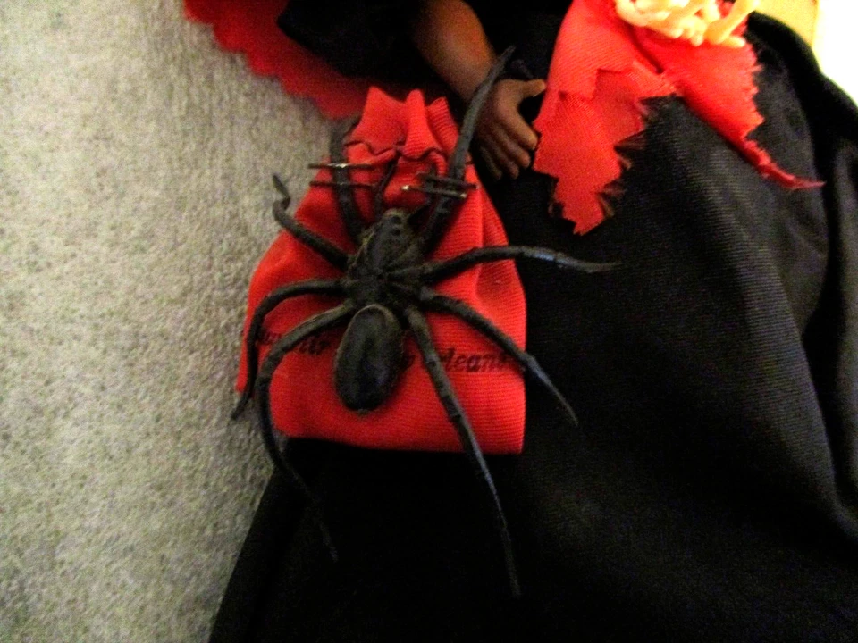 BONECA RAINHA VODU AFRICANA VINTAGE COM ESQUELETO + BOLSA ARANHA MUITO BOM ESTADO. - Imagem 4 de 4