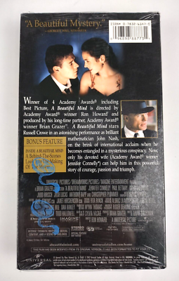 A Beautiful Mind (VHS, 2002) Russell Crowe Ed Harris NEW Sealed