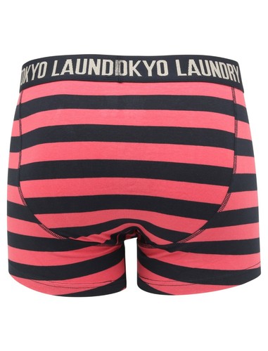 Men's Tokyo Laundry 2 Pack Boxer Shorts Set Stripe Plain Trunks Cotton Underwear - Picture 45 of 61