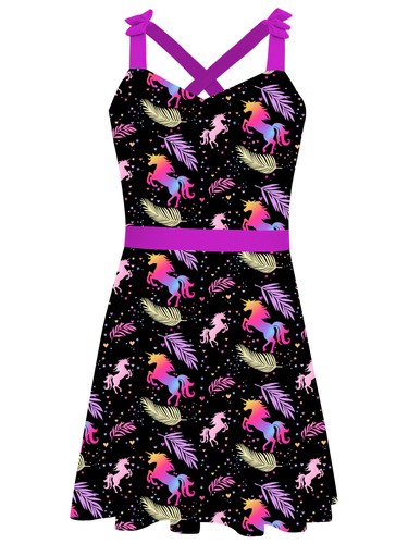 Girl One Piece Swimsuit with Skirt Bathing Suit Swimwear Bathing Suit Hawaiian - Picture 36 of 63