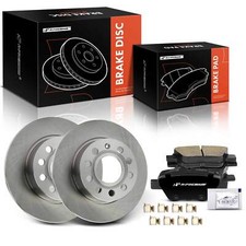 Rotores de freno de disco trasero A-Premium y pastillas de cerámica para VW Jetta Beetle GTI Audi A3