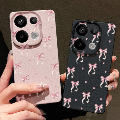 Hülle Für Xiaomi Redmi Note 14 13 Pro Poco M6 Pro Nette Bogen Leder Silikon Case