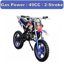 2-Stroke Dirt Bike Gas Powered Pit Bike For Kids 49cc W/Front Rear Disc Brakes